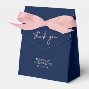 Roségoldene Navy-Pinsel-Schriftzug-Party-Dankeschö Geschenkschachtel