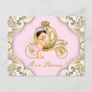 Roségoldene Prinzessinnen-Kutsche - Babyshower für Einladung