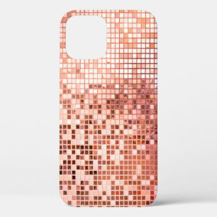 Roségoldene quadratische rosa Mosaikfliesen Case-Mate iPhone Hülle