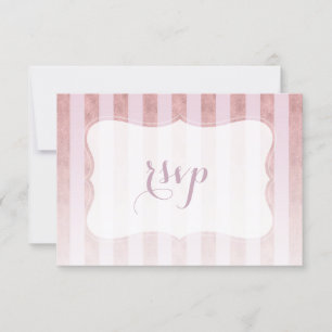 Roségoldene Streifen Hochzeit RSVP Karte