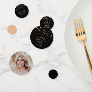 Roségoldene und schwarze Konfetti-Abschlussfeier-D Konfetti