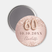roségoldener, 60. Geburtstag, Save-the-Date-Magnet Magnet (Vorderseite/Rückseite)