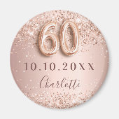 roségoldener, 60. Geburtstag, Save-the-Date-Magnet Magnet (Vorne)