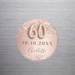 roségoldener, 60. Geburtstag, Save-the-Date-Magnet Magnet
