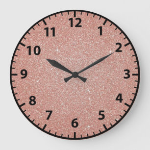 Roségoldener falscher Glitter-Mädchen-Wanduhr Große Wanduhr