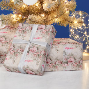 roségoldener Glitter, rosa Folie, Weihnachtspapier Geschenkpapier
