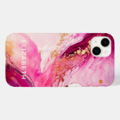 roségoldener Marmor Glitter personalisierter Name Case-Mate iPhone Hülle (Rückseite (Horizontal))