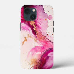 roségoldener Marmorglitter personalisierter Name  Case-Mate iPhone Hülle