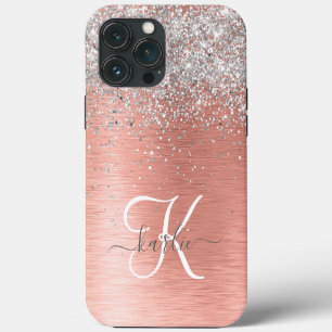Roségoldenes hübsches Mädchen-Silber-Glitter-Funke iPhone 13 Pro Max Hülle