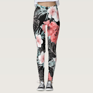 Roségoldenes Tropisches Botanisches Paradies Insel Leggings