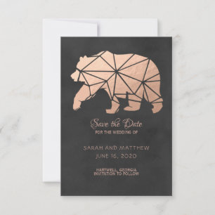 Roségoldfolie Geo Bär Hochzeit Save the Date
