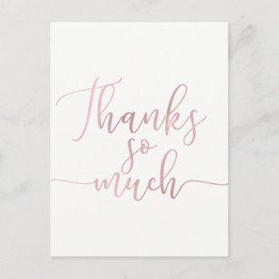 Roségoldfolie Schriftart Danke Dankeschön Postkarte