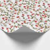 Rosehip-Äste Muster Geschenkpapier (Ecke)