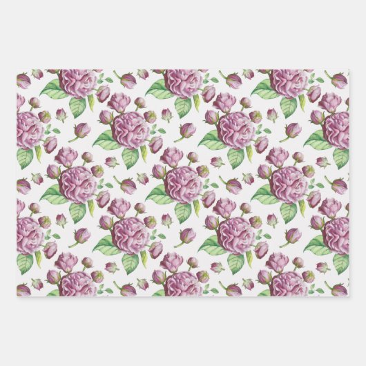 Rosehip Camellia & Peony Blume Geschenkpapier Set (Vorderseite 2)