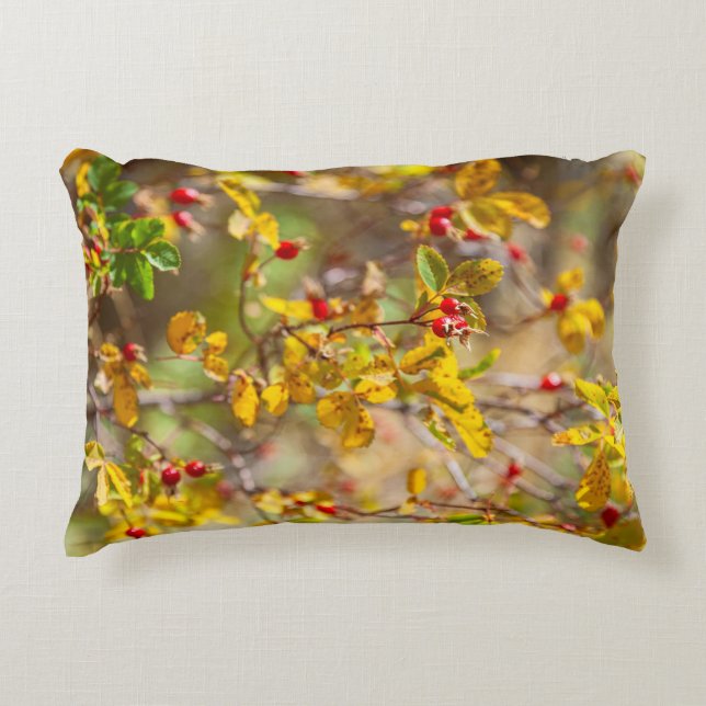 Rosehip Herbst Dekokissen (Vorderseite)
