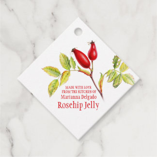 Rosehip Jelly watercolor art baking gift Geschenkanhänger