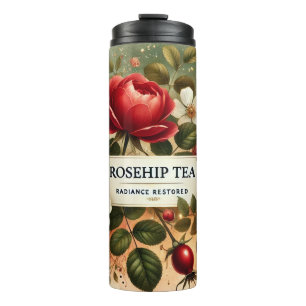 Rosehip Tee Design AI Art Thermosbecher