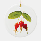 Rosehips Muster 3 Keramik Ornament (Vorne)