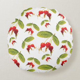 Rosehips Muster 3 Winkel Rundes Kissen