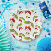 Rosehips Muster 4 Winkel Pappteller (Party)