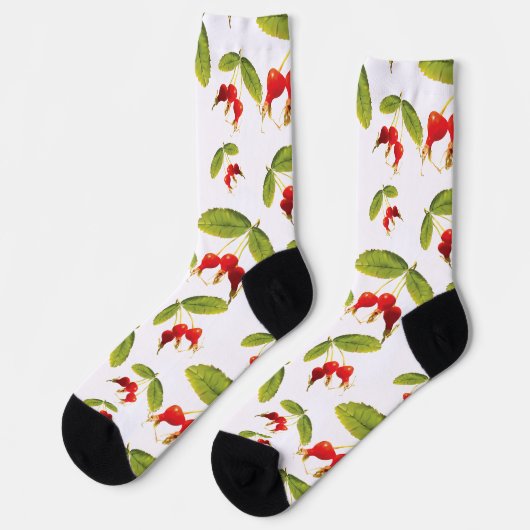Rosehips Muster 4 Winkel Socken (Linkes Detail)
