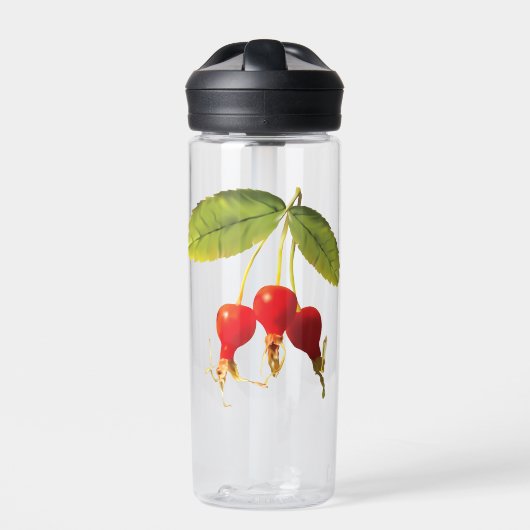 Rosehips Pattern Single Trinkflasche (Vorderseite)