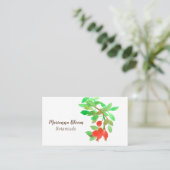 Rosehips Rose Herb Botanische Pflanze Rot Visitenkarte (Stehend Vorderseite)