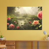 RoseLake - ummantelte Canvas Leinwanddruck (Insitu (Wohnzimmer))