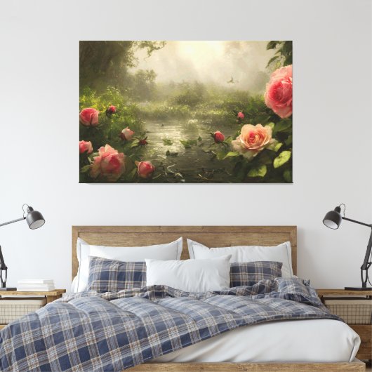 RoseLake - ummantelte Canvas Leinwanddruck (Insitu (Schlafzimmer))