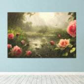 RoseLake - ummantelte Canvas Leinwanddruck (Insitu (Holzboden))