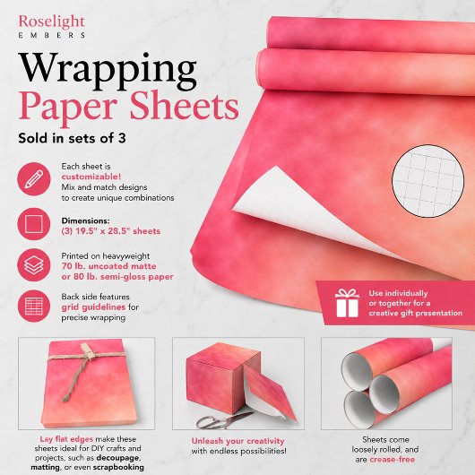 Roselicht Glut Geschenkpapier Set