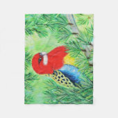 Rosella Bird Painting Fleecedecke (Vorderseite)