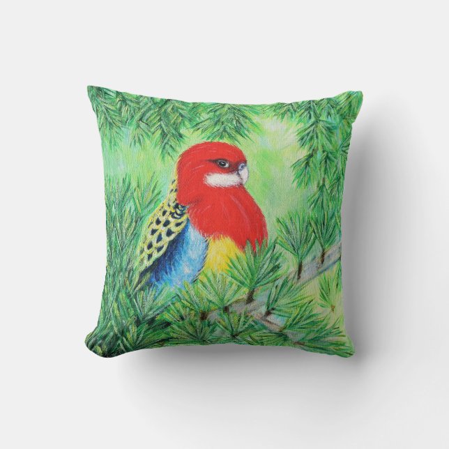 Rosella Bird Painting Kissen (Vorderseite)