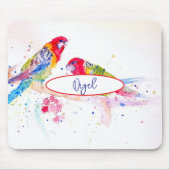 Rosella-Papagei Farbiger Vogel Vögel Whimsical Mousepad (Vorne)