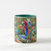 Rosella Papageien in der Feigen-Baum-Wecker-Tasse Tasse (Zentrum)