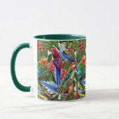 Rosella Papageien in der Feigen-Baum-Wecker-Tasse Tasse (Links)