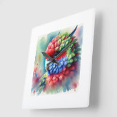 Rosella Parrot 220824AREF151 - Watercolor Quadratische Wanduhr (Winkel)