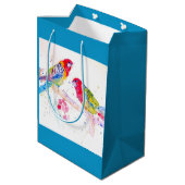 Rosella Parrot Aquarellmaler Mittlere Geschenktüte (Rückseite Schrägansicht)