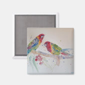 Rosella Parrot Aquarellmalerei Magnet (Vorderseite/Rückseite)