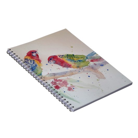 Rosella Parrot Aquarellmalerei Notizblock (Rechte Seite)