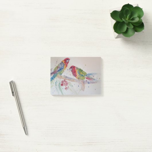 Rosella Parrot Aquarellmalerei Post-it Klebezettel (Büro)