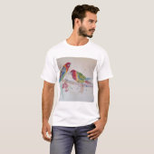 Rosella Parrot Aquarellmalerei T-Shirt (Vorne ganz)