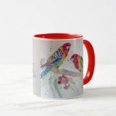 Rosella Parrot Aquarellmalerei Tasse (VorderseiteRechts)