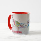 Rosella Parrot Aquarellmalerei Tasse (Vorderseite Links)