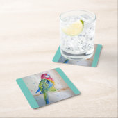 Rosella Parrot bird art Watercolor Paper Untersetz Rechteckiger Pappuntersetzer (Vor Ort)