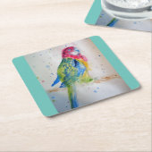 Rosella Parrot bird art Watercolor Paper Untersetz Rechteckiger Pappuntersetzer (angewinkelt)