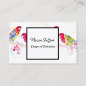 Rosella Parrot Blume Watercolor Business Card Visitenkarte (Vorderseite)