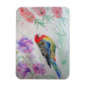 Rosella Parrot mit Bottlebrush Bird Birthday Magnet (Vertikal)