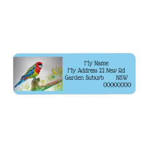 Rosella Parrot Rücksendeadressen-Aufkleber