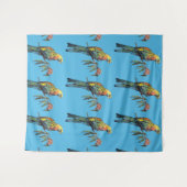 Rosella Parrot Wasserfarbe Farbenfrohe blaue Tapes Wandteppich (Vorderseite (Horizontal))